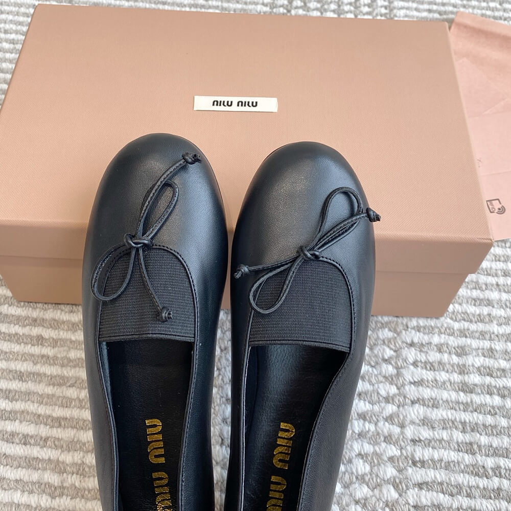 M1um1u ??lan nappa leather ballerinas