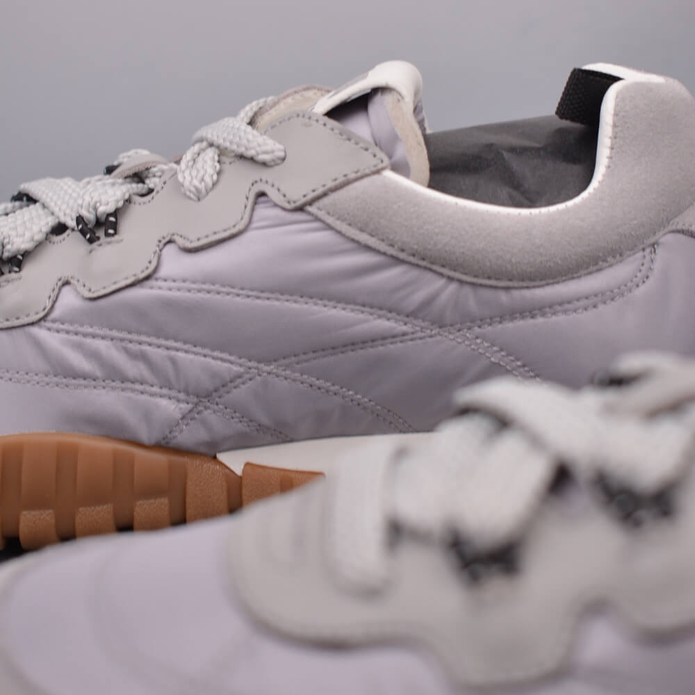 M1um1u Tyre technical fabric and suede sneakers