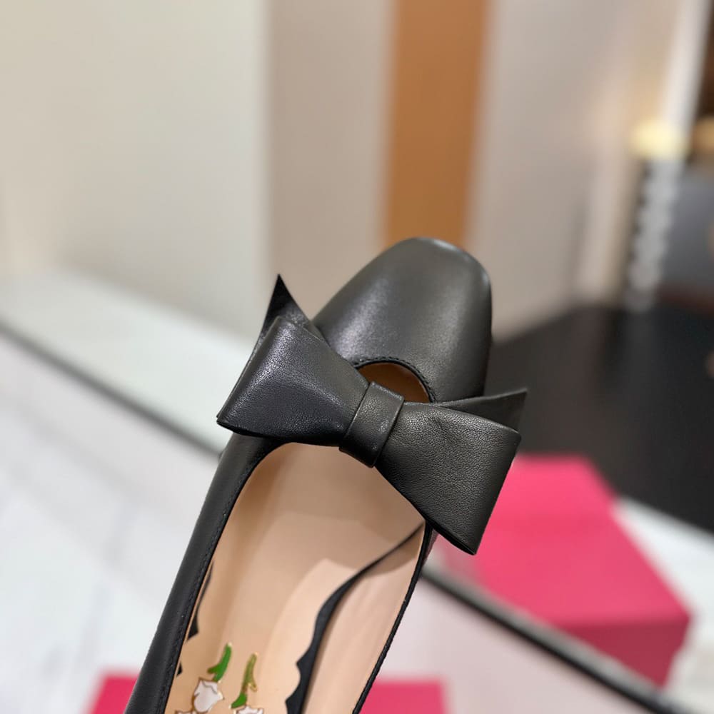 Va1e*ntin0 BOWOW sheepskin high heels (heel height 4.5 cm)