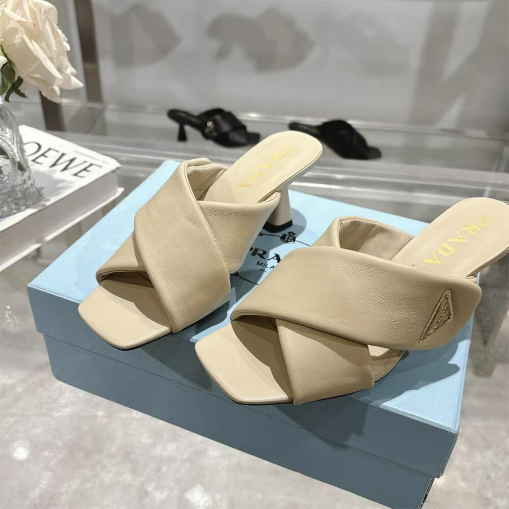 Pra*a Padded nappa leather sandals