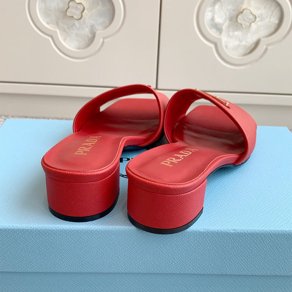 Pra*a Saffiano patent leather sandals