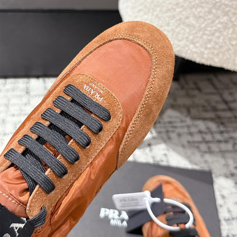 Pra*a Collapse Re-Nylon and suede sneakers