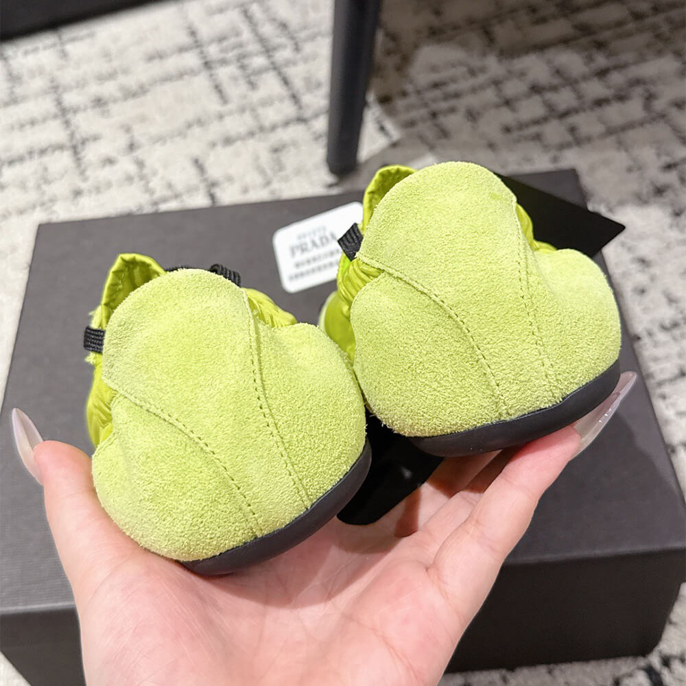 Pra*a Collapse Re-Nylon and suede elasticized sneakers