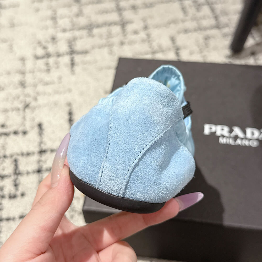 Pra*a Collapse Re-Nylon and suede elasticized sneakers