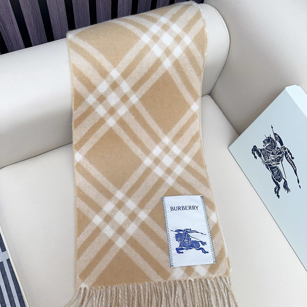 Bv*b*rry Check Cashmere Scarf