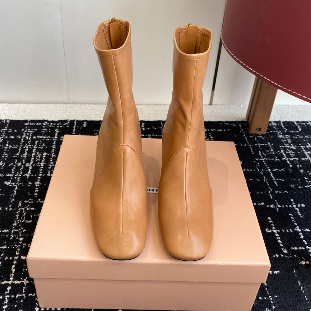 M1um1u Nappa leather booties