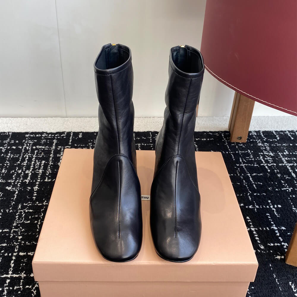 M1um1u Nappa leather booties