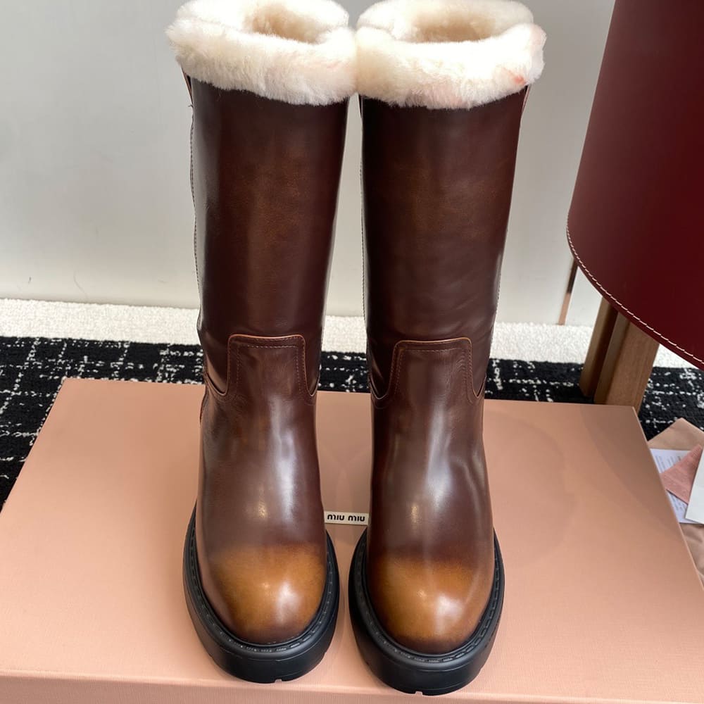 M1um1u fumé leather boots