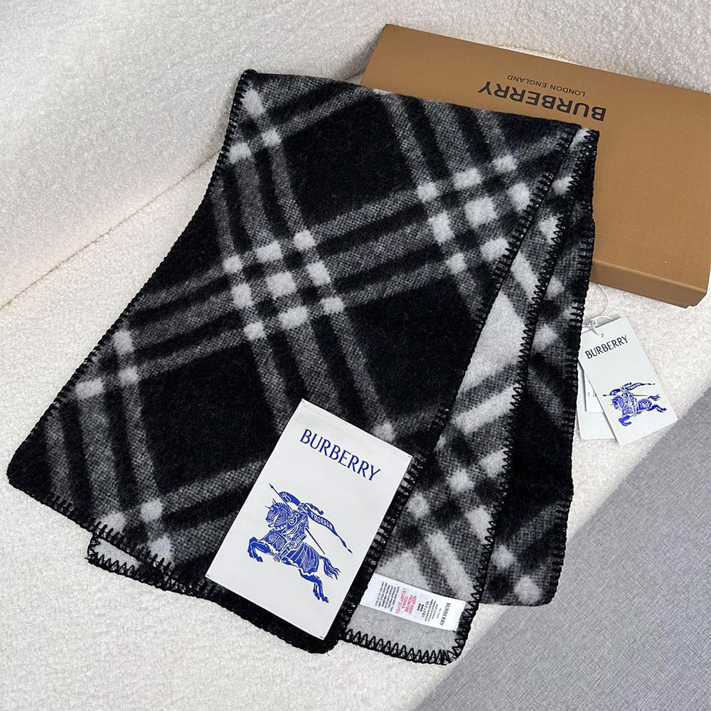 Bv*b*rry Check Cashmere Scarf