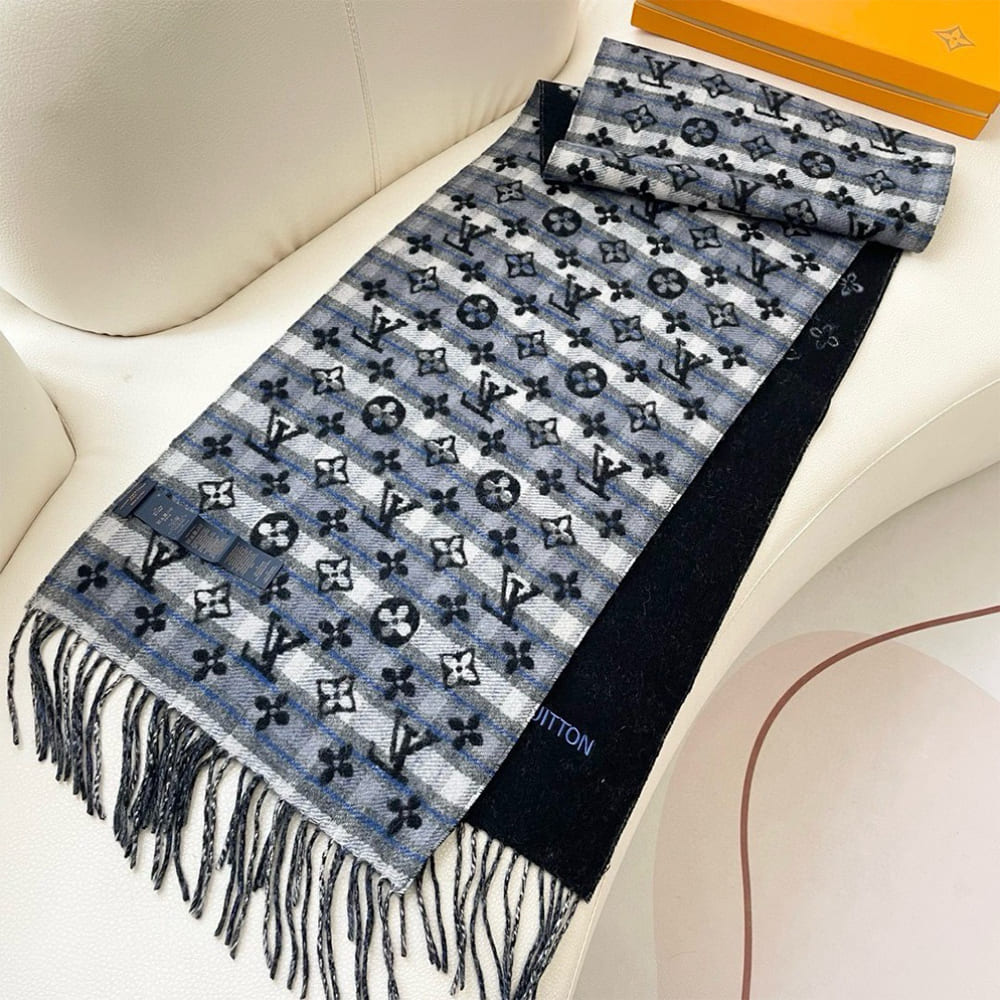 LV Monogram Gradient Tartan City Scarf