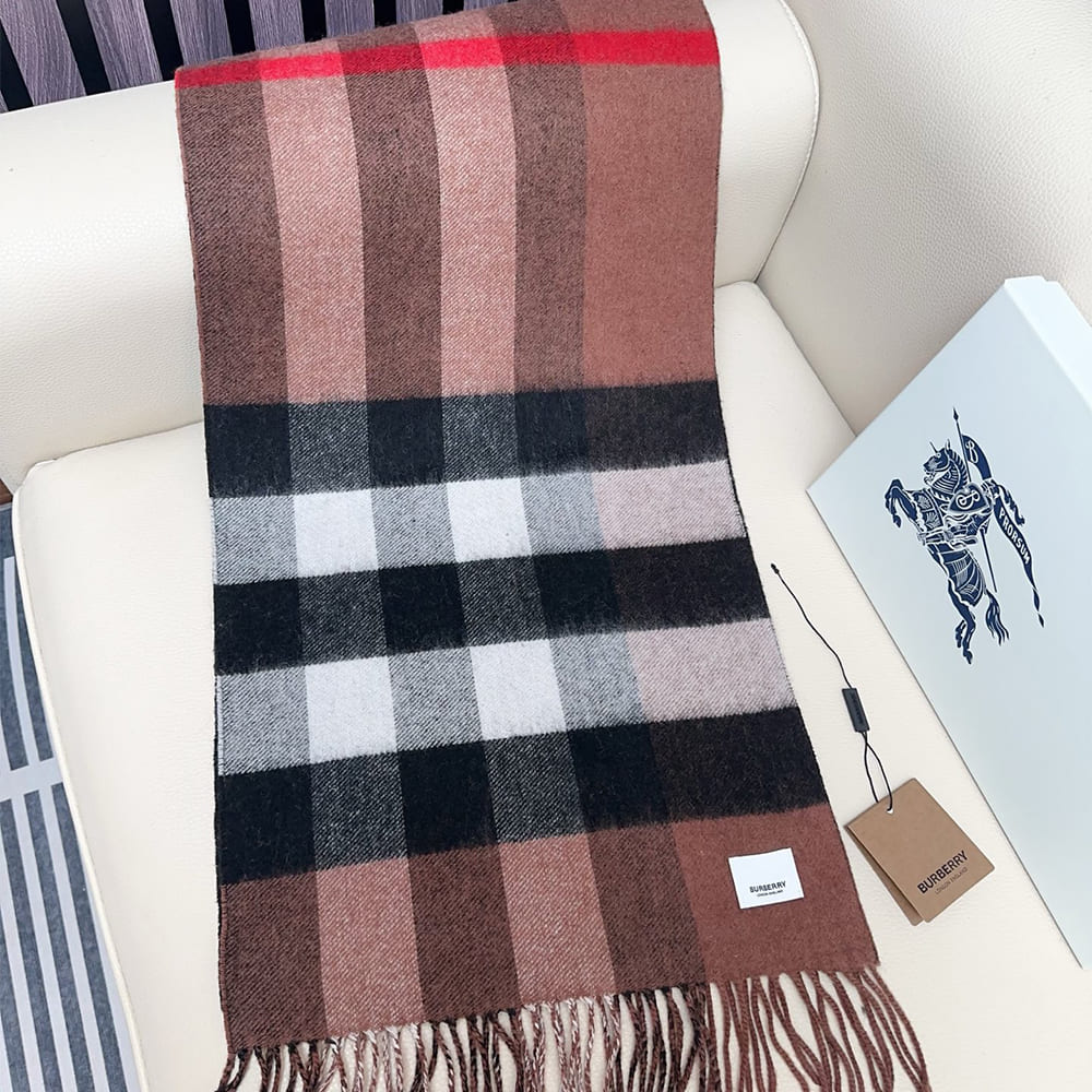 Bv*b*rry Reversible Check And Monogram Cashmere Scarf