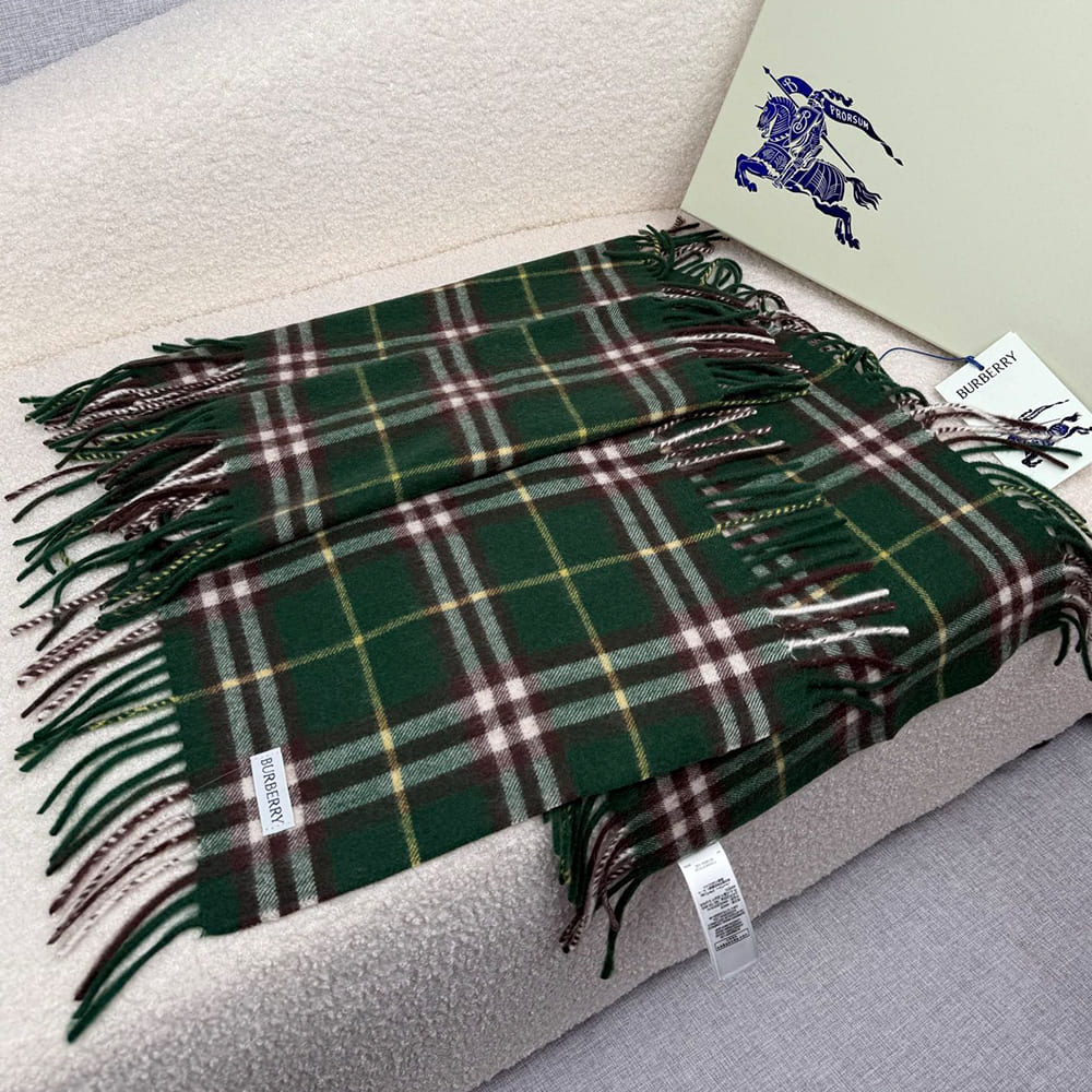 Bv*b*rry Check Cashmere Scarf