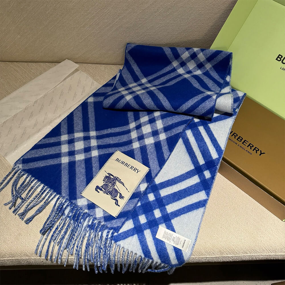 Bv*b*rry Check Cashmere Scarf