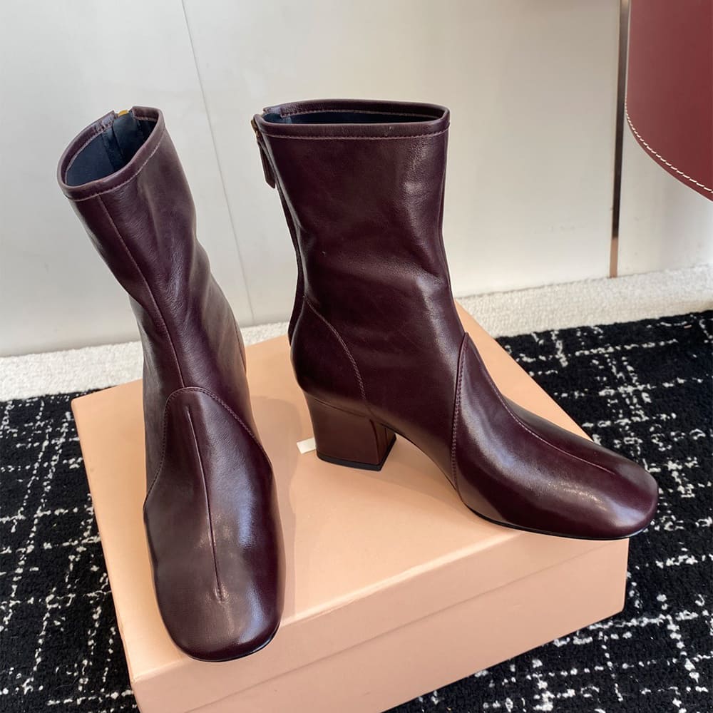 M1um1u Nappa leather booties