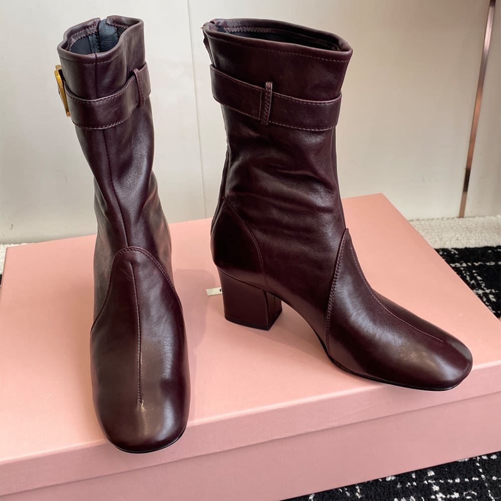 M1um1u Nappa leather booties