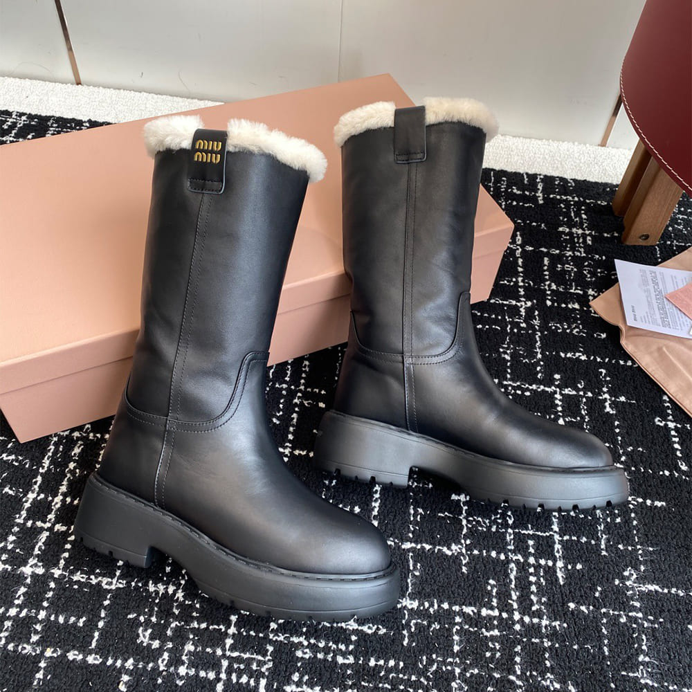 M1um1u fumé leather boots