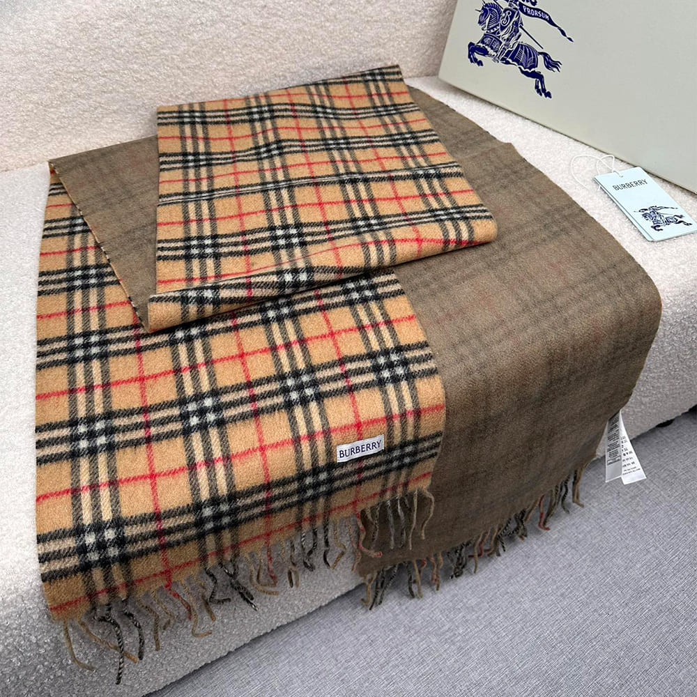 Bv*b*rry Check Cashmere Scarf
