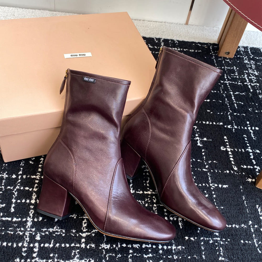 M1um1u Nappa leather booties