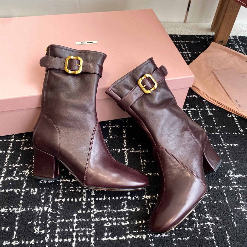 M1um1u Nappa leather booties
