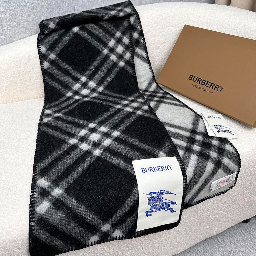 Bv*b*rry Check Cashmere Scarf