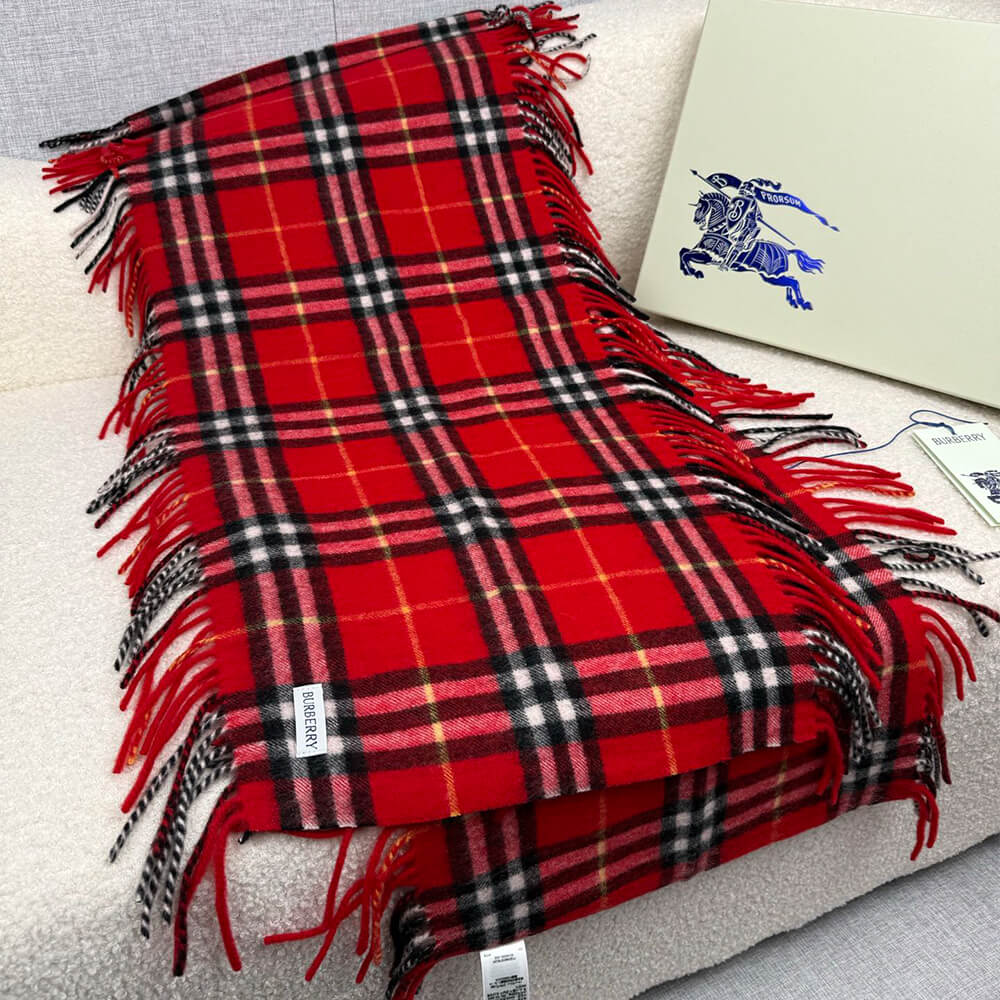 Bv*b*rry Check Cashmere Scarf