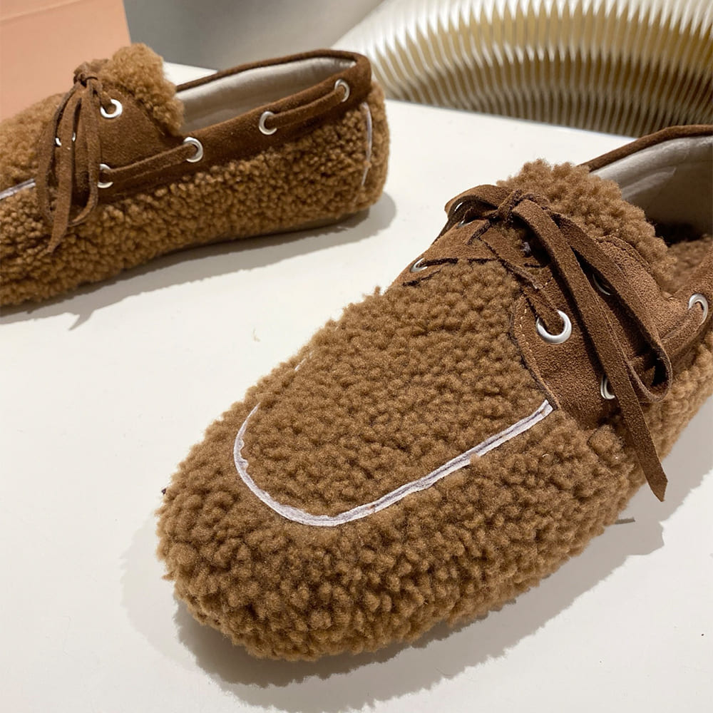 M1um1u Shearing loafers