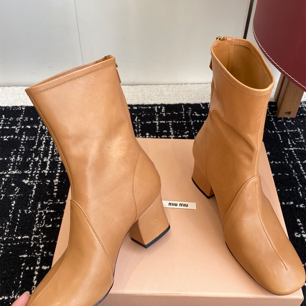 M1um1u Nappa leather booties