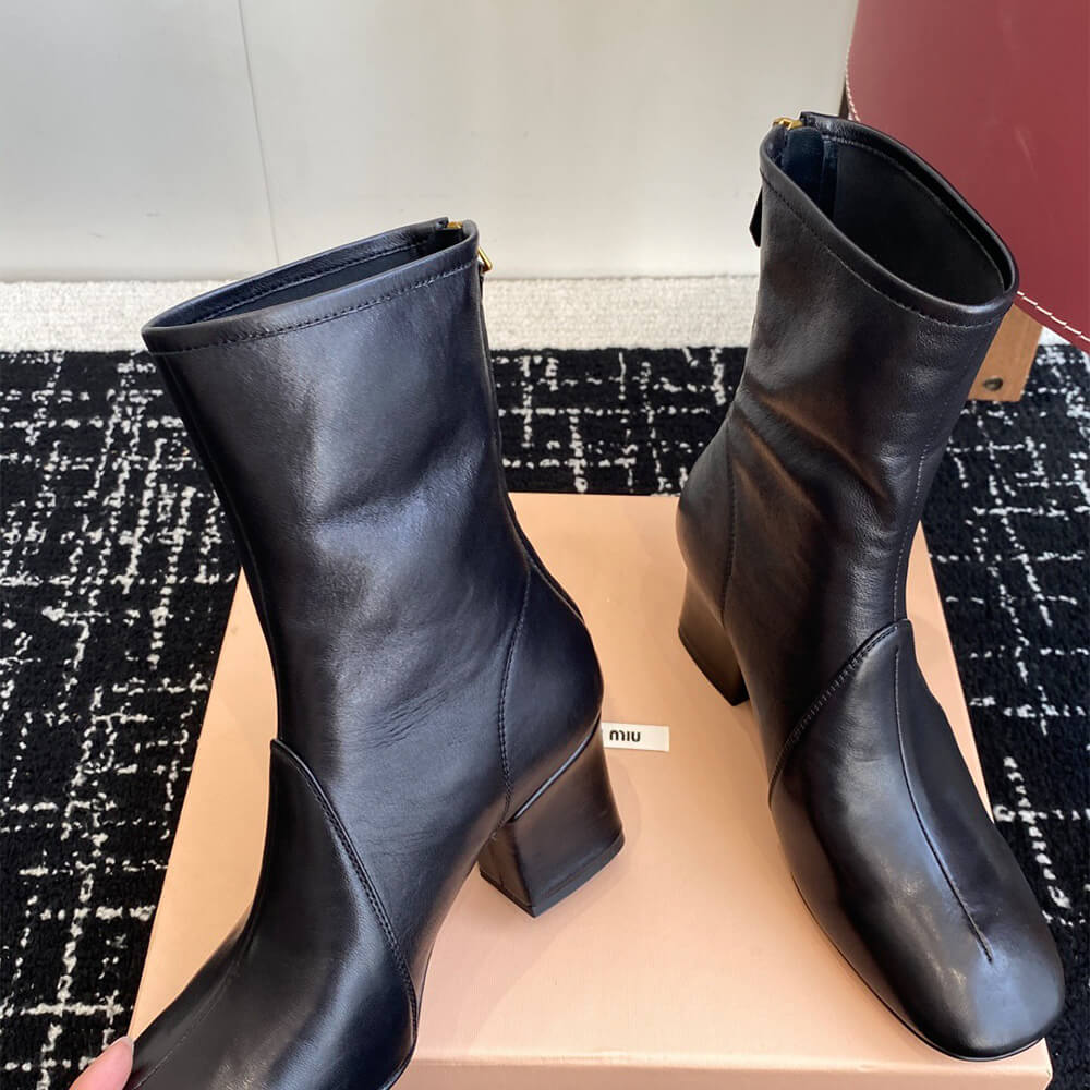 M1um1u Nappa leather booties
