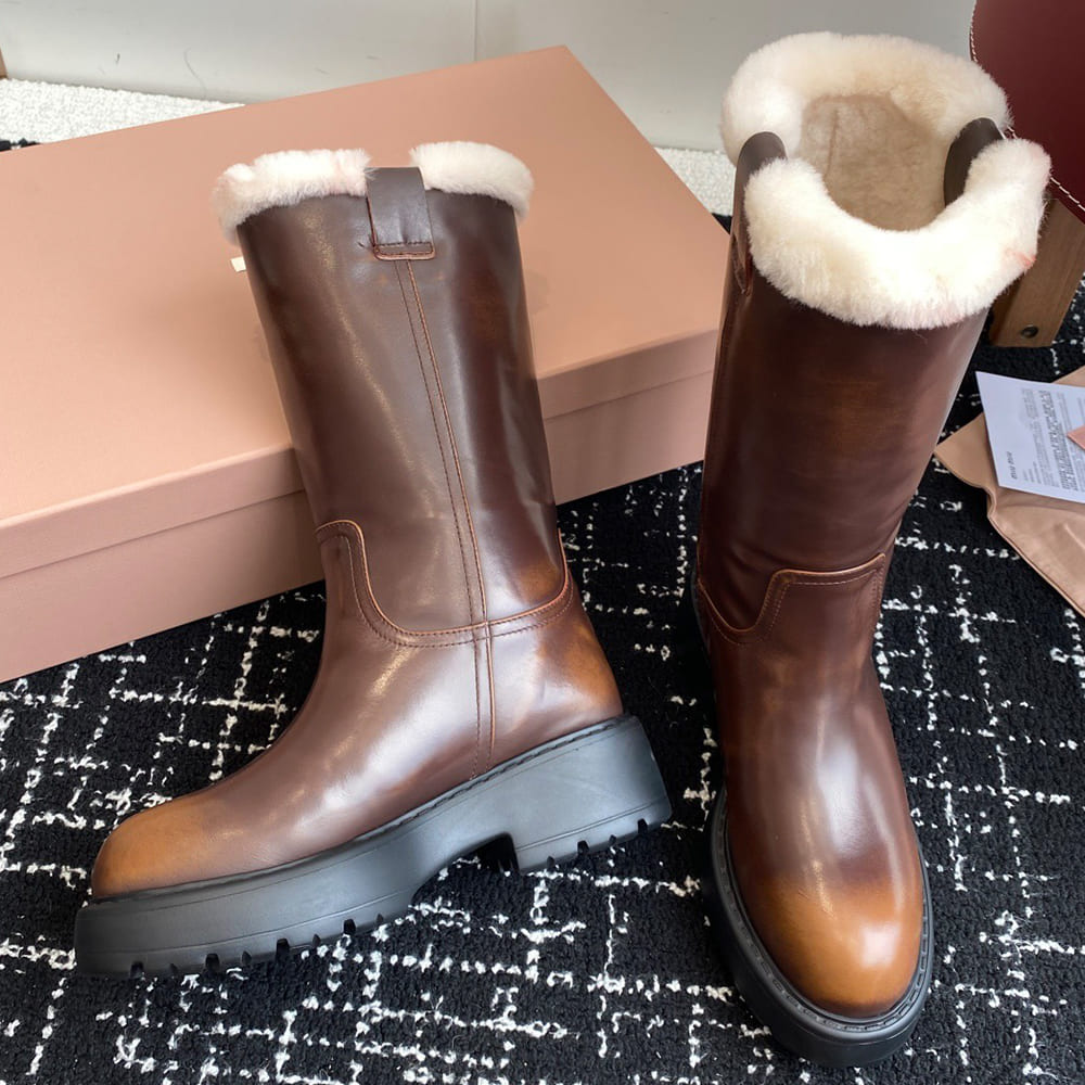 M1um1u fumé leather boots