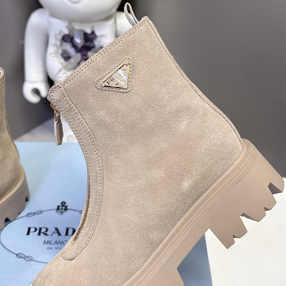 Pra*a Suede booties with zip