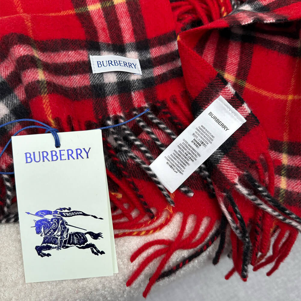 Bv*b*rry Check Cashmere Scarf