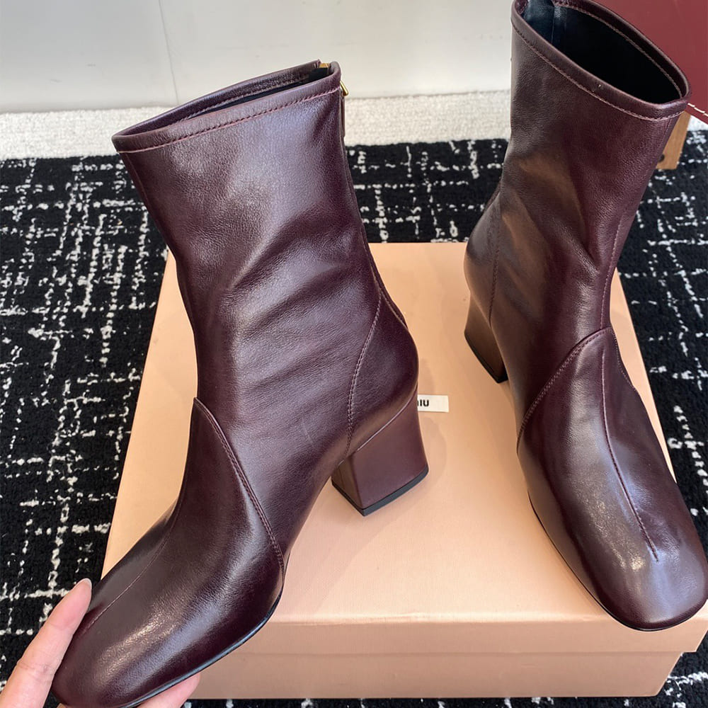 M1um1u Nappa leather booties