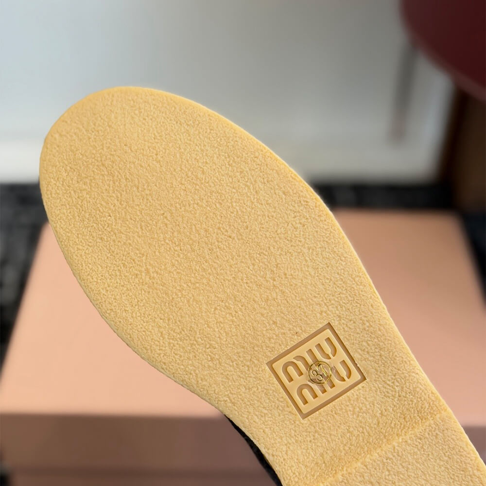 M1um1u Wool and shearling slip-on booties