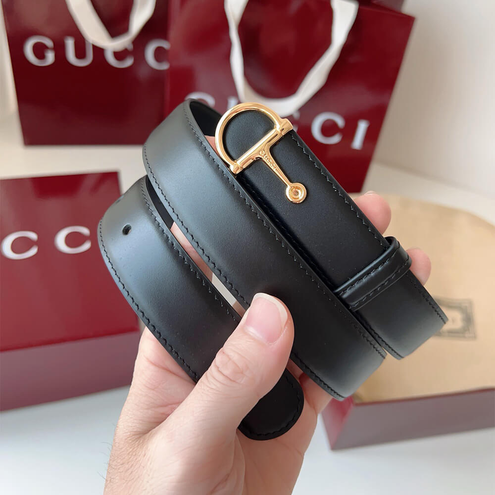 Gvc*1 Thin belt with half-Horsebit buckle