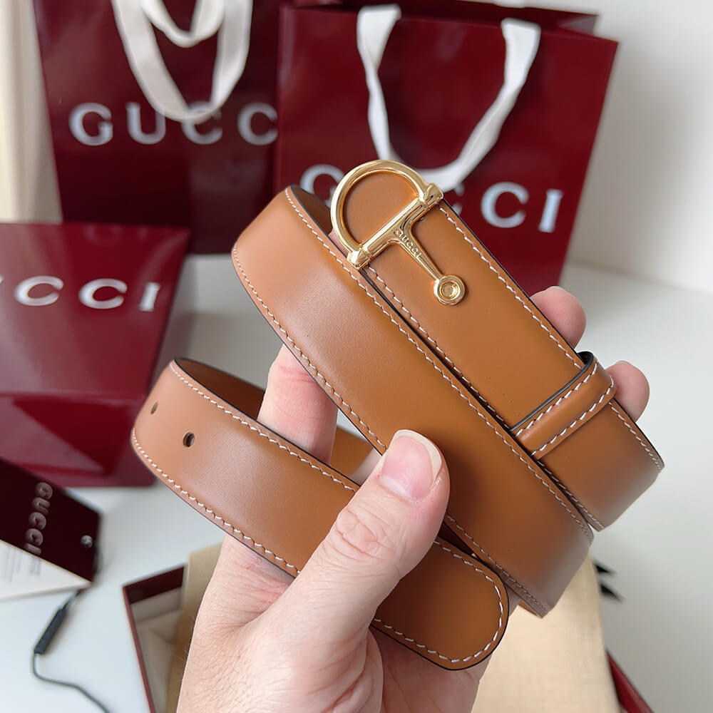 Gvc*1 Thin belt with half-Horsebit buckle