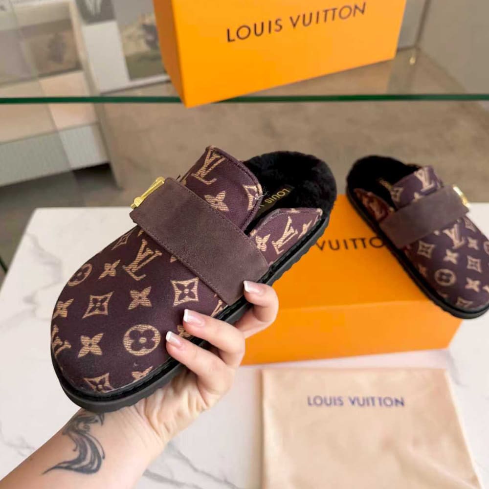 LV Monogram Wool Mules