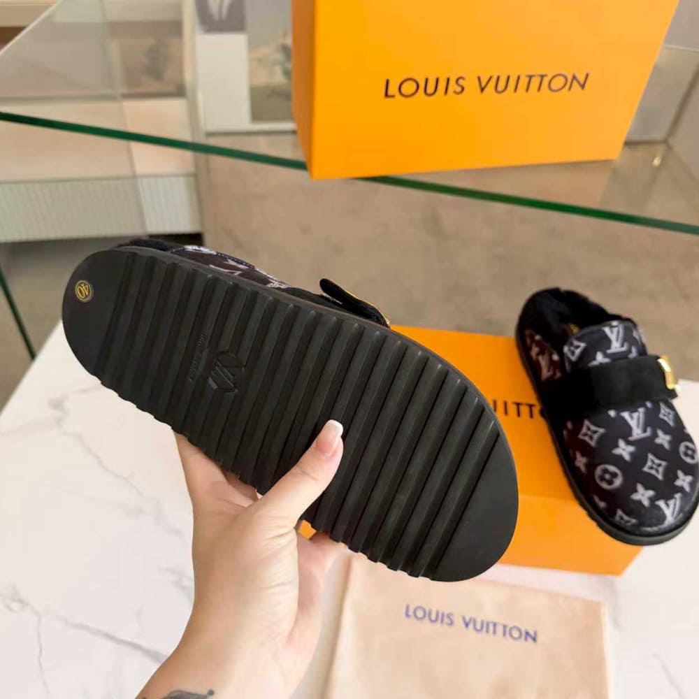 LV Monogram Wool Mules