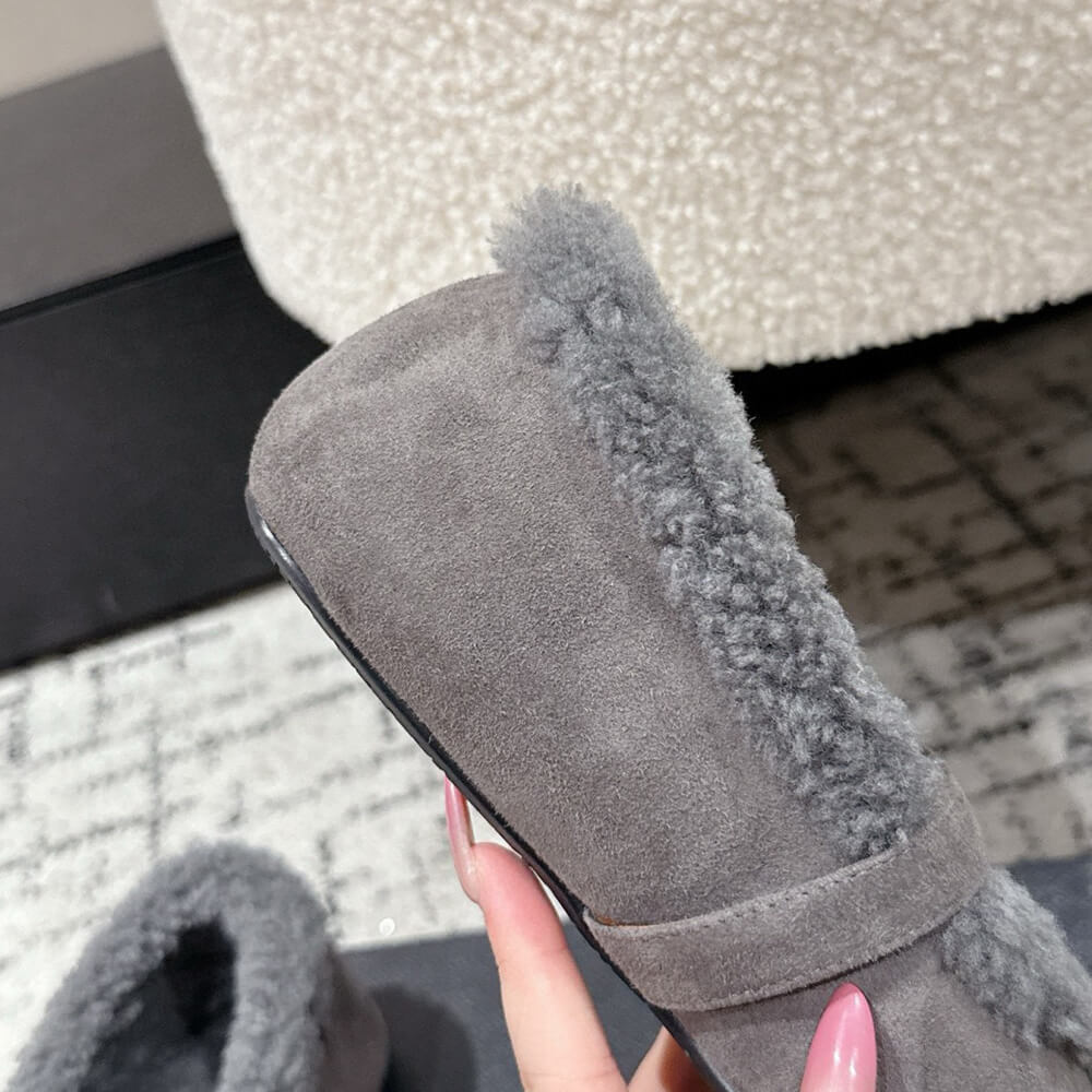 ALAIA Shearling Ballet Flats