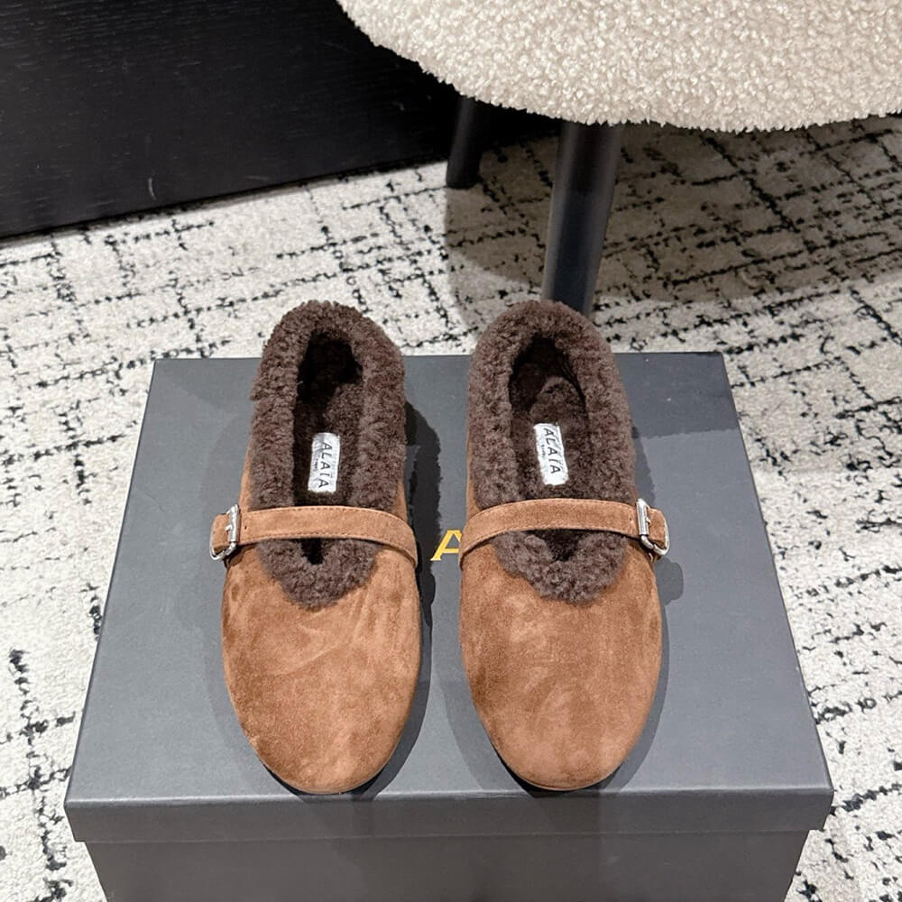 ALAIA Shearling Ballet Flats