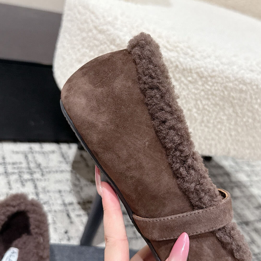 ALAIA Shearling Ballet Flats