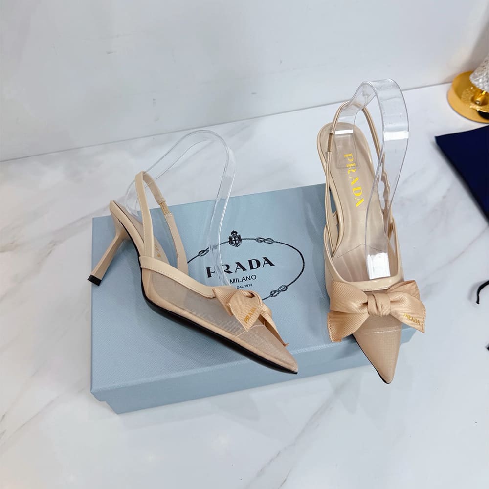 Pra*a Mesh slingback pumps