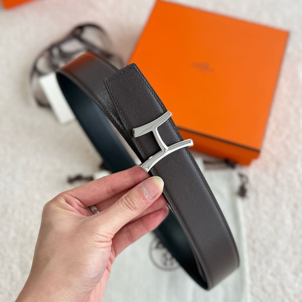 H**me5 Script belt buckle & Reversible leather strap 38 mm
