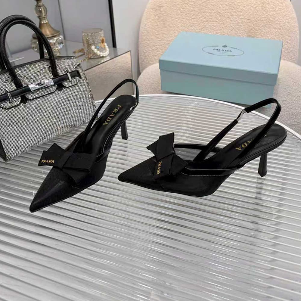 Pra*a Mesh slingback pumps