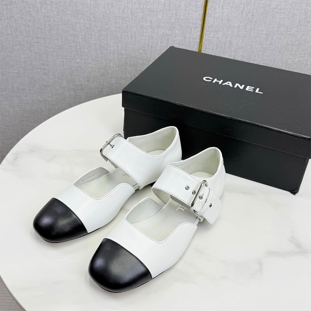 Ch**el Mary Janes in Shiny Lambskin