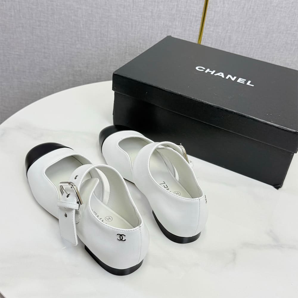 Ch**el Mary Janes in Shiny Lambskin
