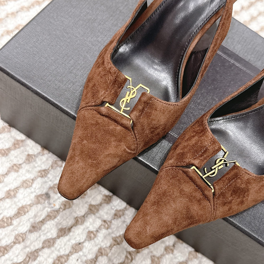 Y51 BABYLONE BRETEUIL slingback pumps in suede