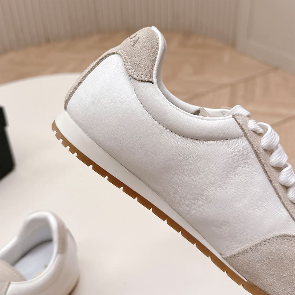Pra*a Nappa leather and suede sneakers