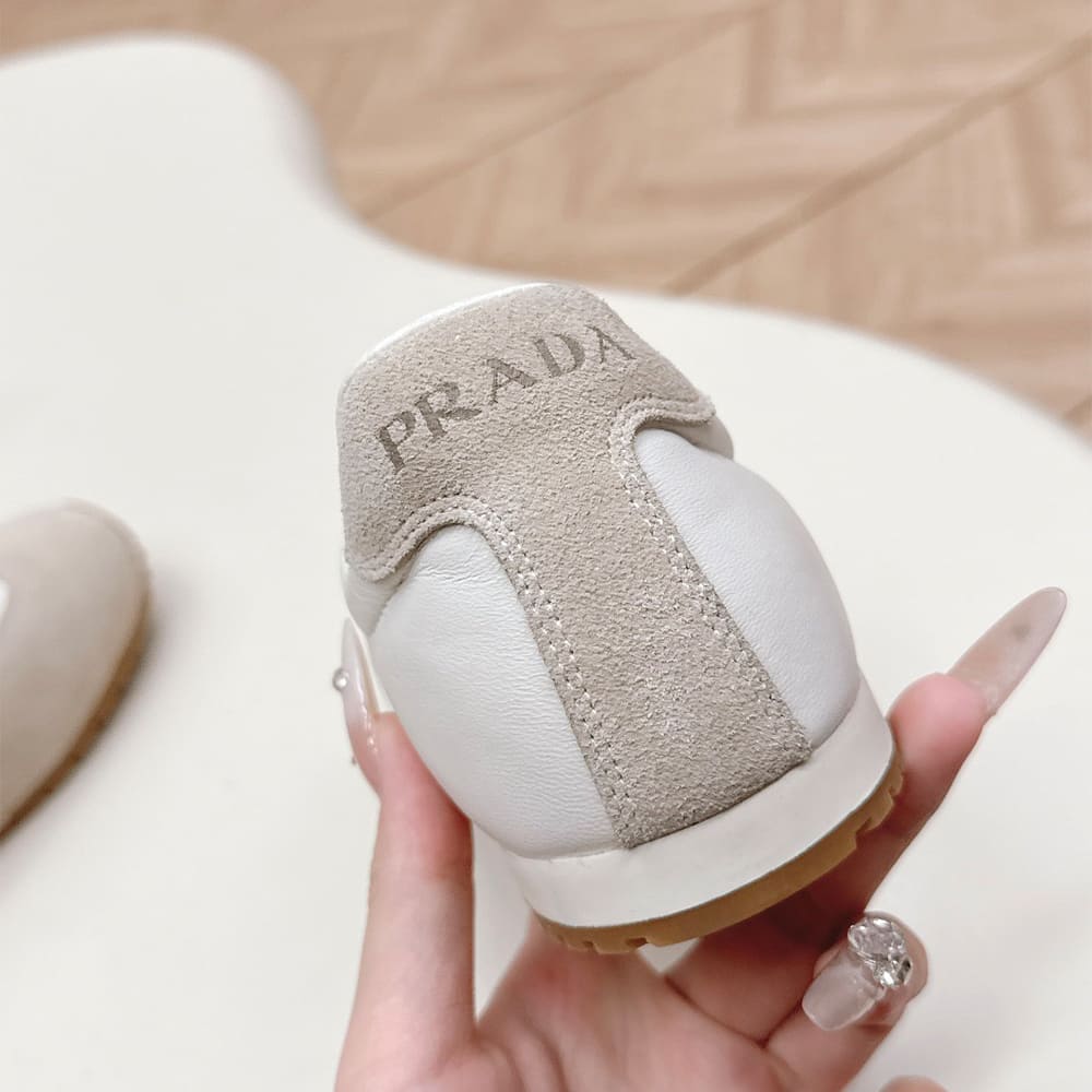 Pra*a Nappa leather and suede sneakers