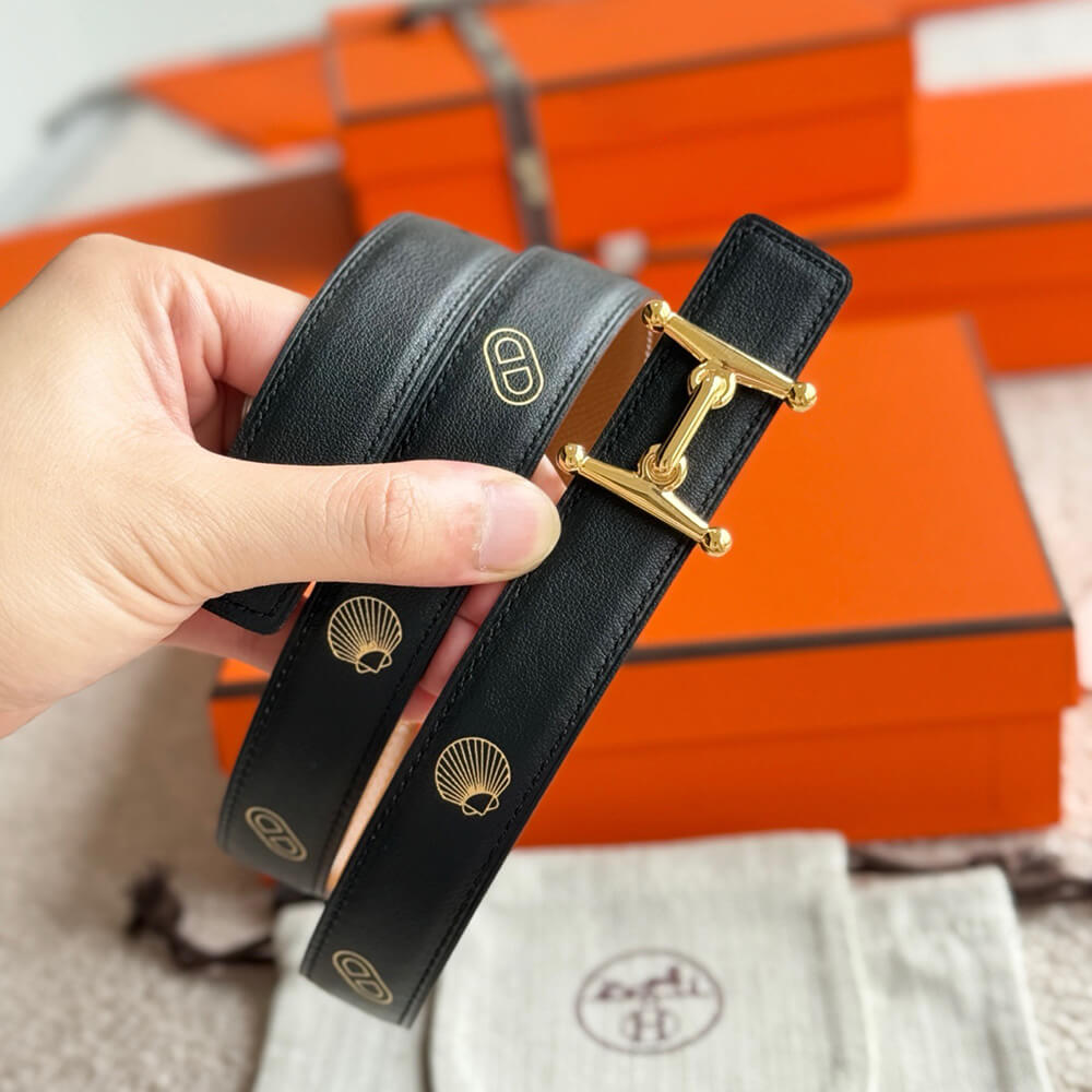 H**me5 Mors H buckle & H**me5 sur Mer reversible leather strap 24 mm