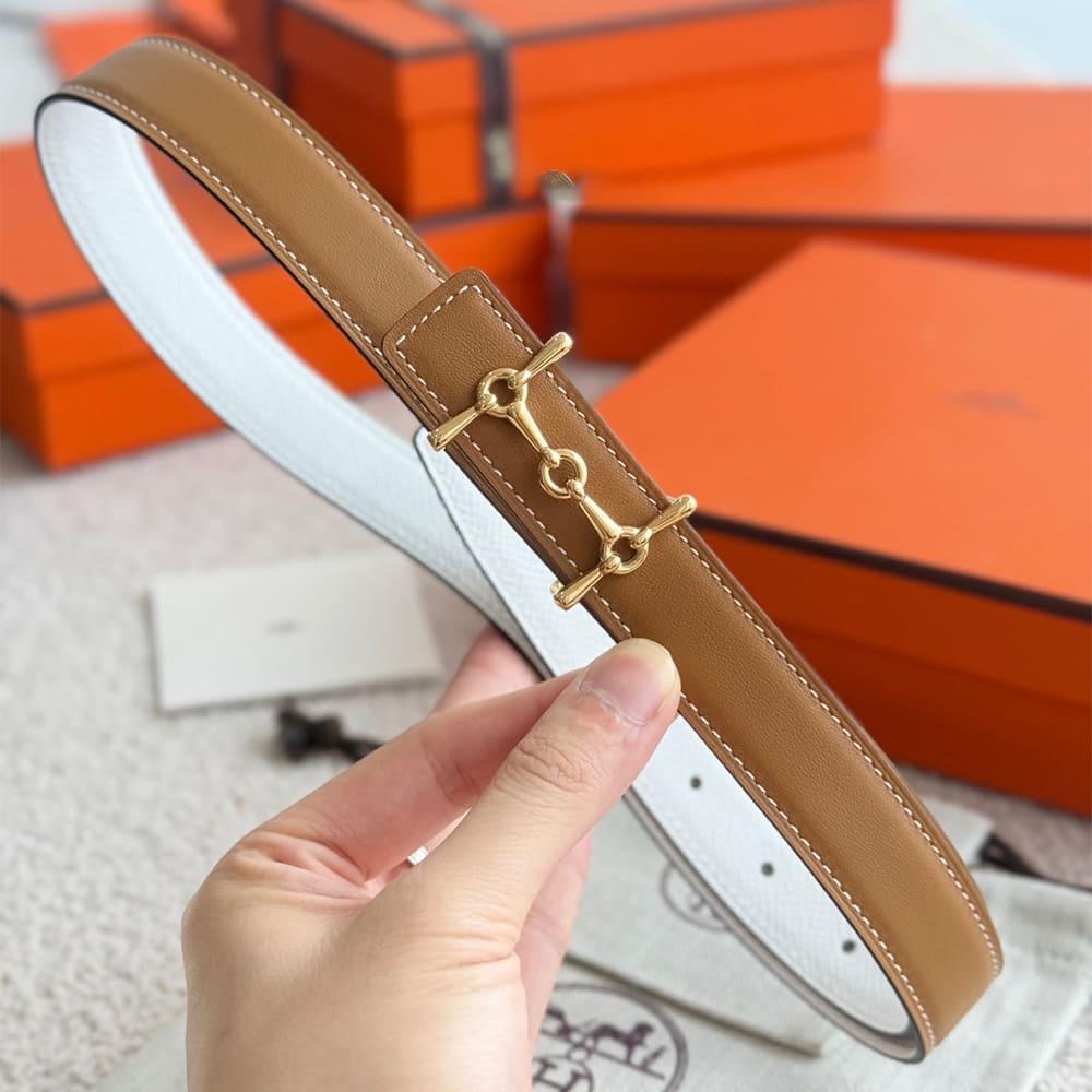 H**me5 H Equestre belt buckle & Reversible leather strap 24 mm